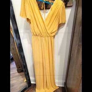 Yellow Stripped Jumpsuit M